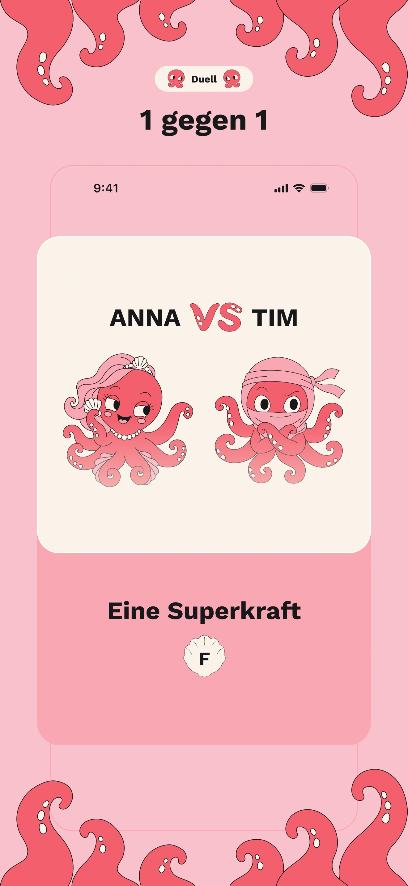Duell: Anna gegen Tim mit einer Kategorie und einem Buchstaben