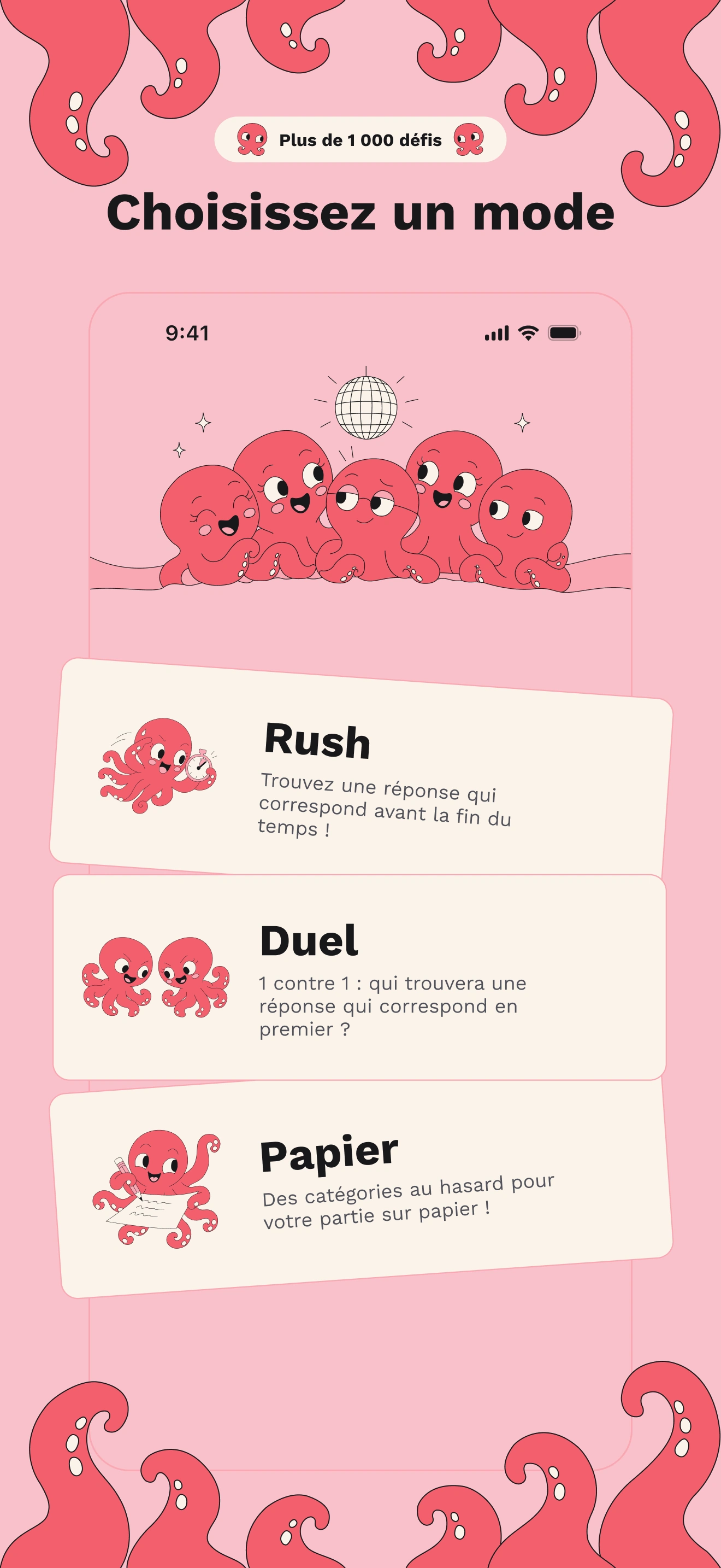 Otodama : choix des modes Rush, Duel et Papier