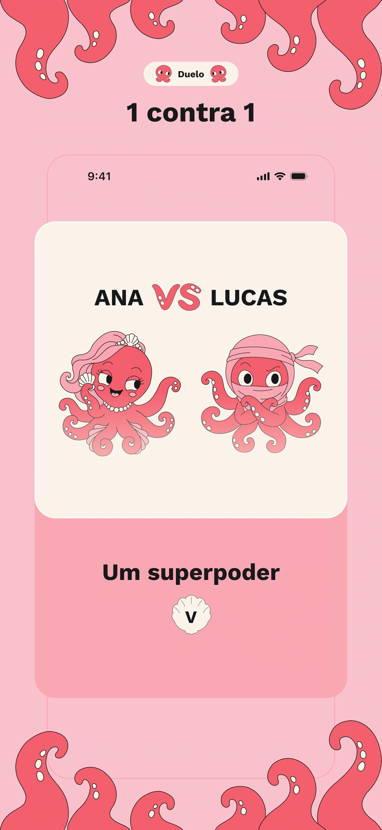 Duelo: duas pessoas com a mesma categoria e letra