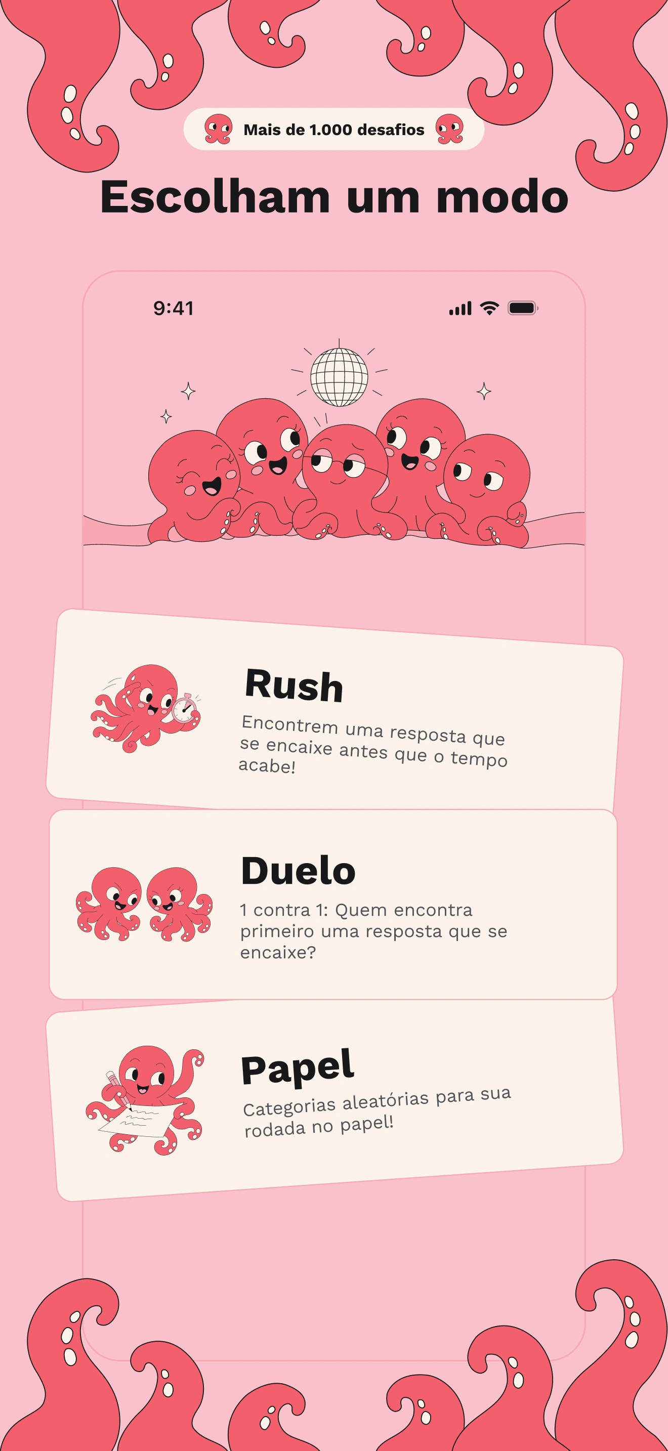 Otodama: escolha entre Rush, Duelo e Papel