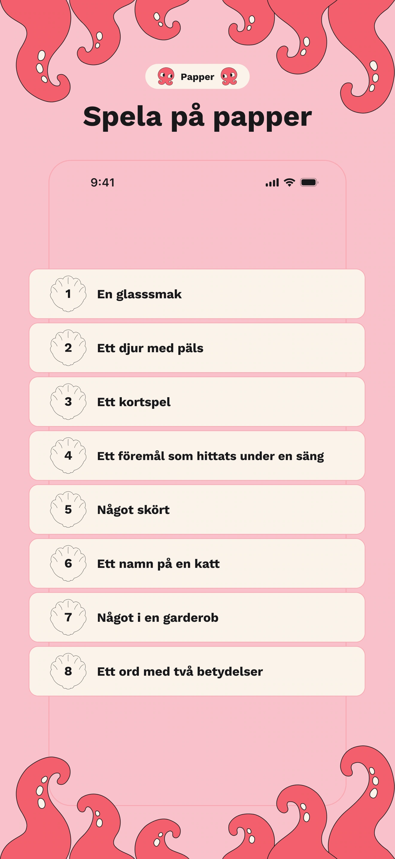Papper: åtta kategorier att spela med penna och papper